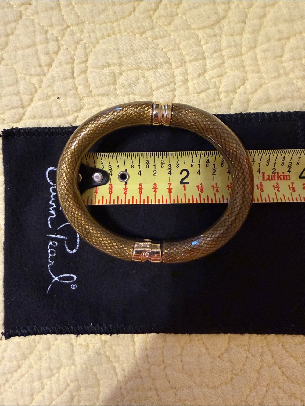 Erwin Pearl Black Bangle Bracelet Silver Plated NWOT - Picture 3 of 4